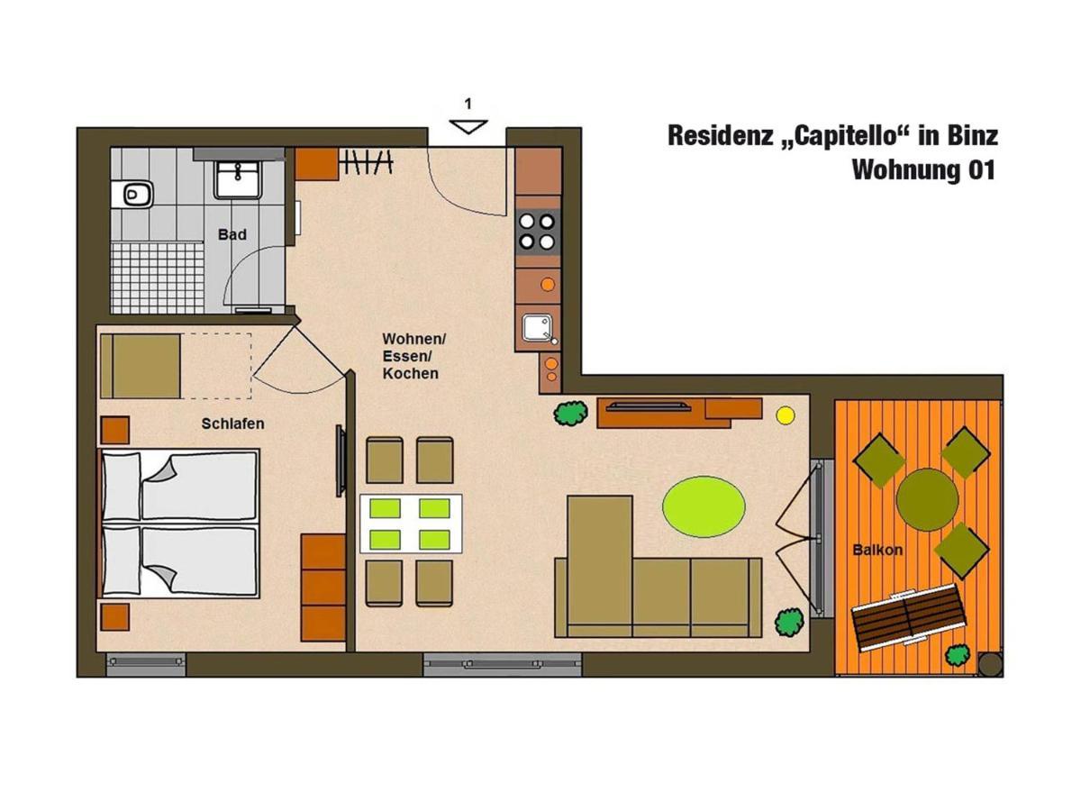 Apartment Residenz Capitello - Wg01 Mit Balkon Strandnah *